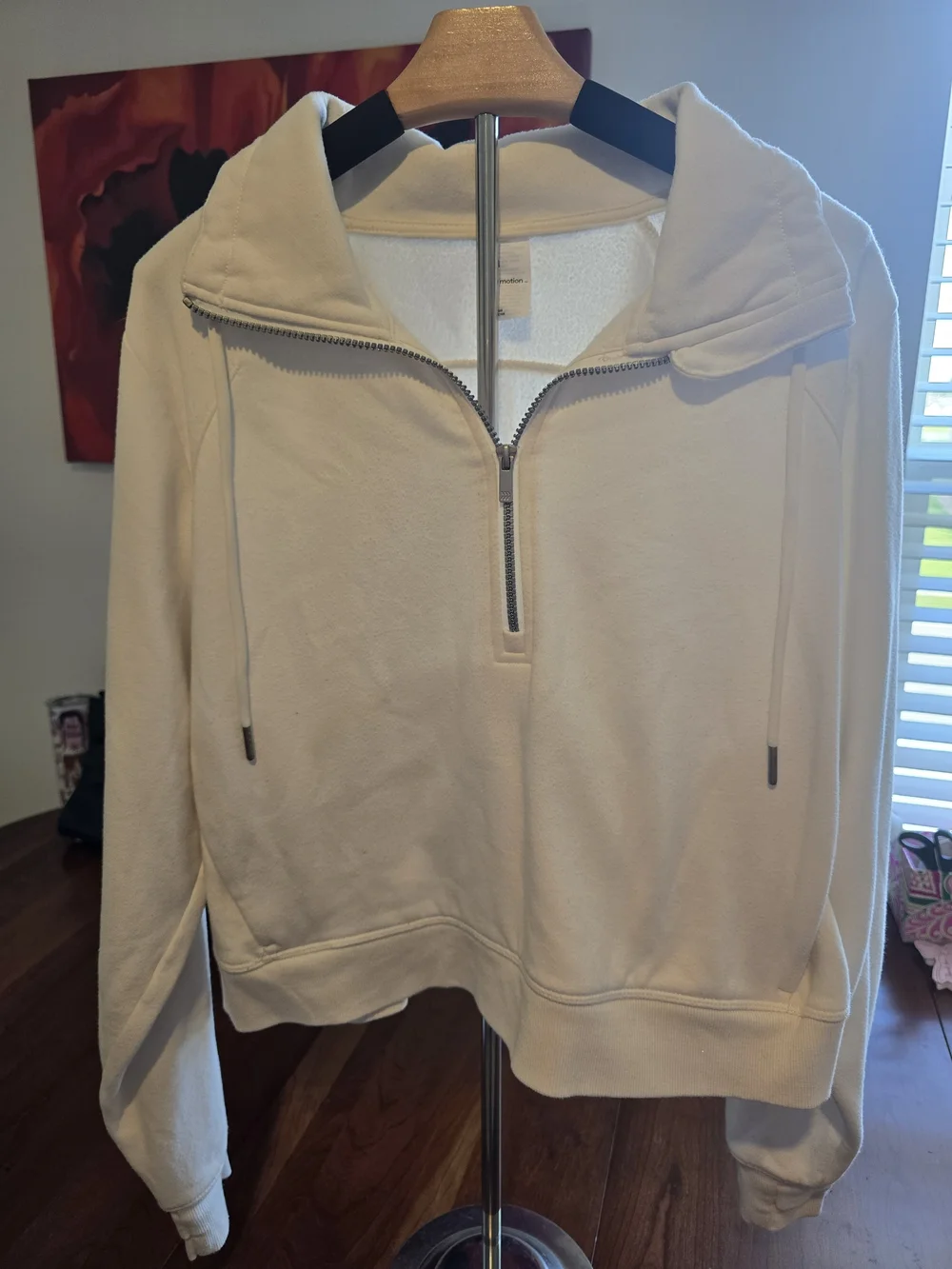 all in motion White Half-Zip Pullover  Cropped Sweater, Like New!